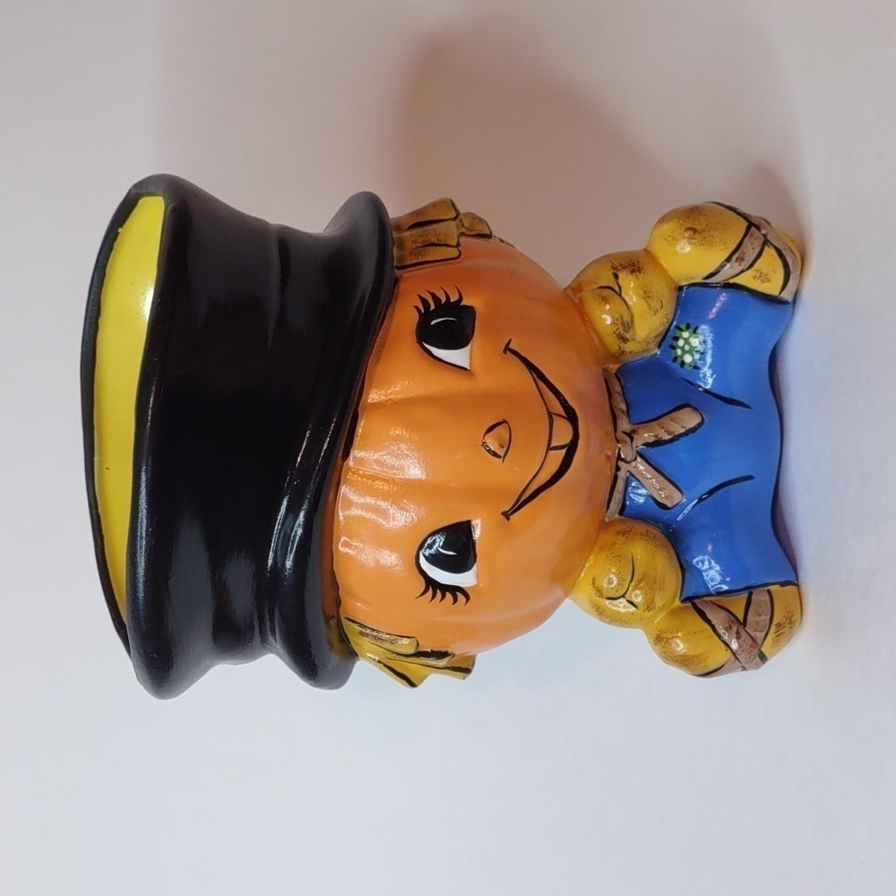 Vintage Halloween Pumpkin Man Fall Planter